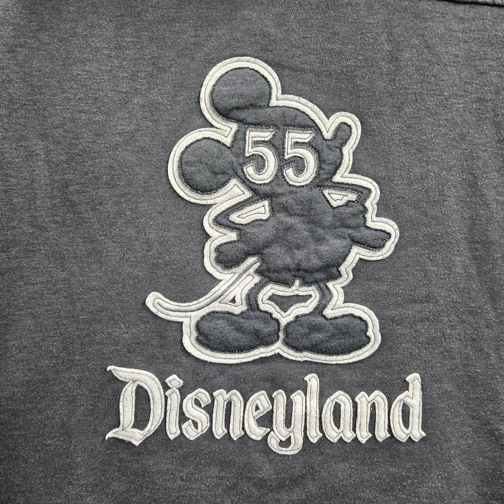 Disney‎ Parks Women Hoodie 1X Gray Disneyland Text And Mickey Mouse Fleece Lined